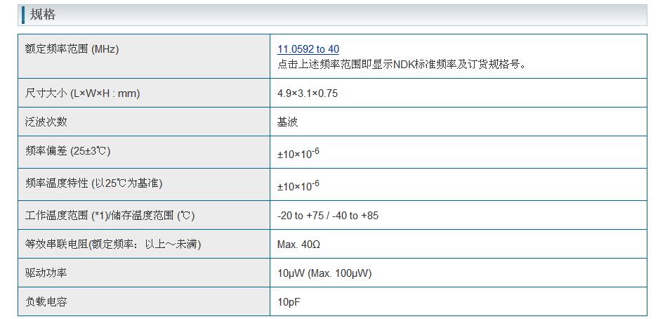 NX5032SA晶振规格书