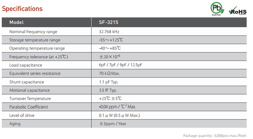 SF-3215晶振规格书